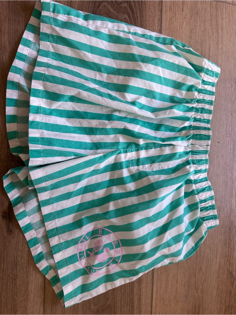 Barbie Green and White Striped Girls' Pajama Shorts